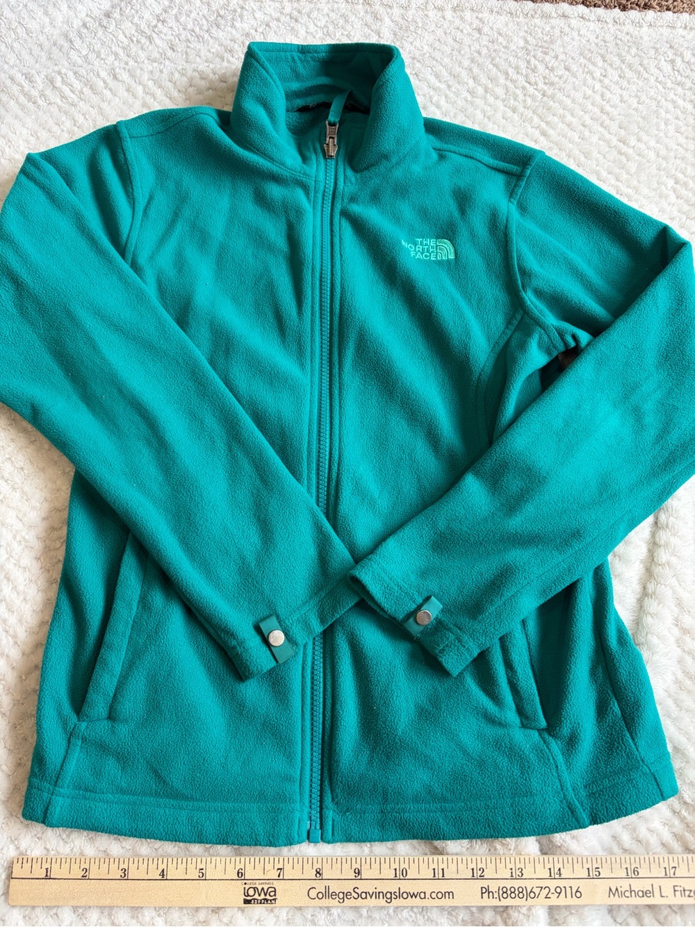The North Face Teal Zip-Up Fleece Hoodie